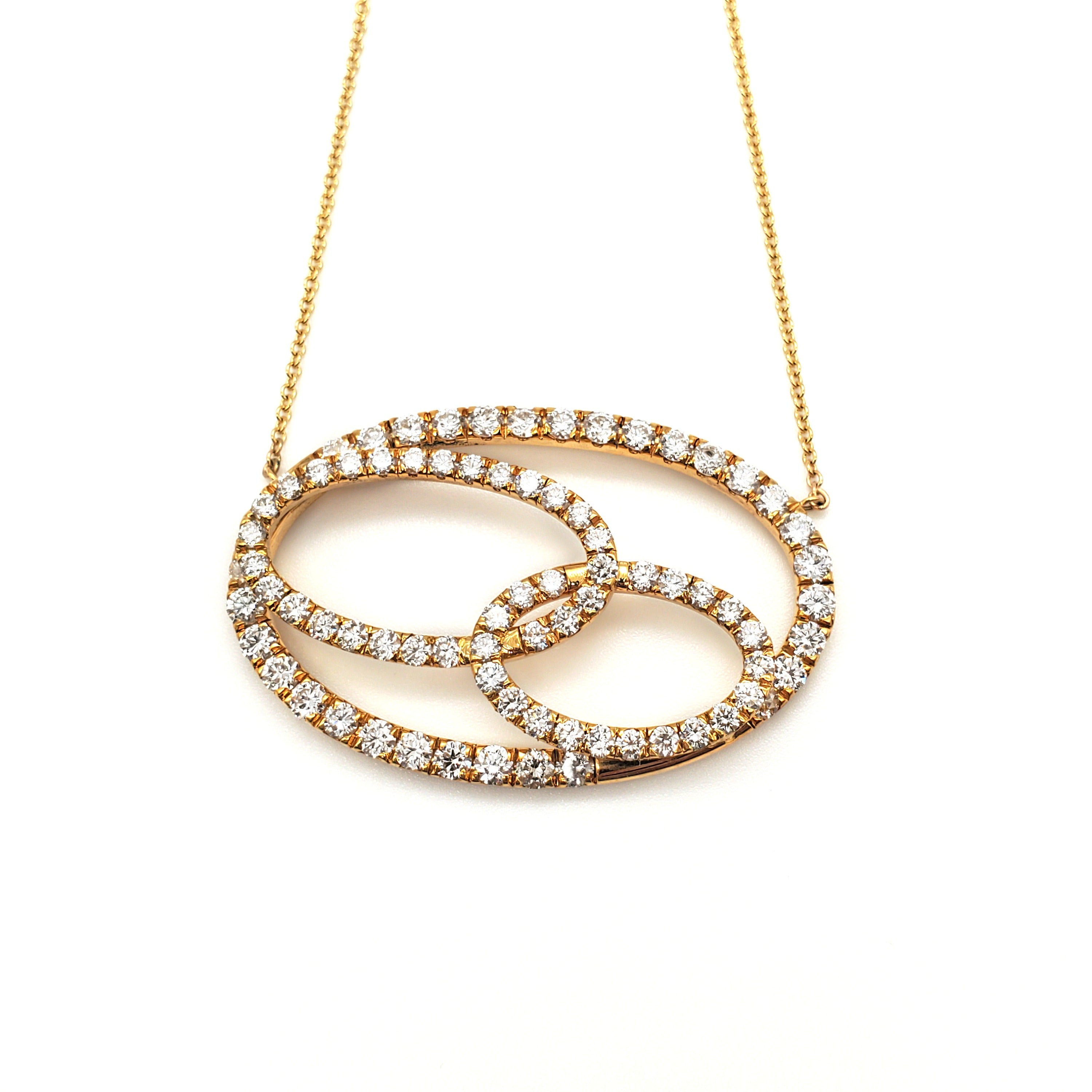 Oval Cluster Diamond Pendant image 0