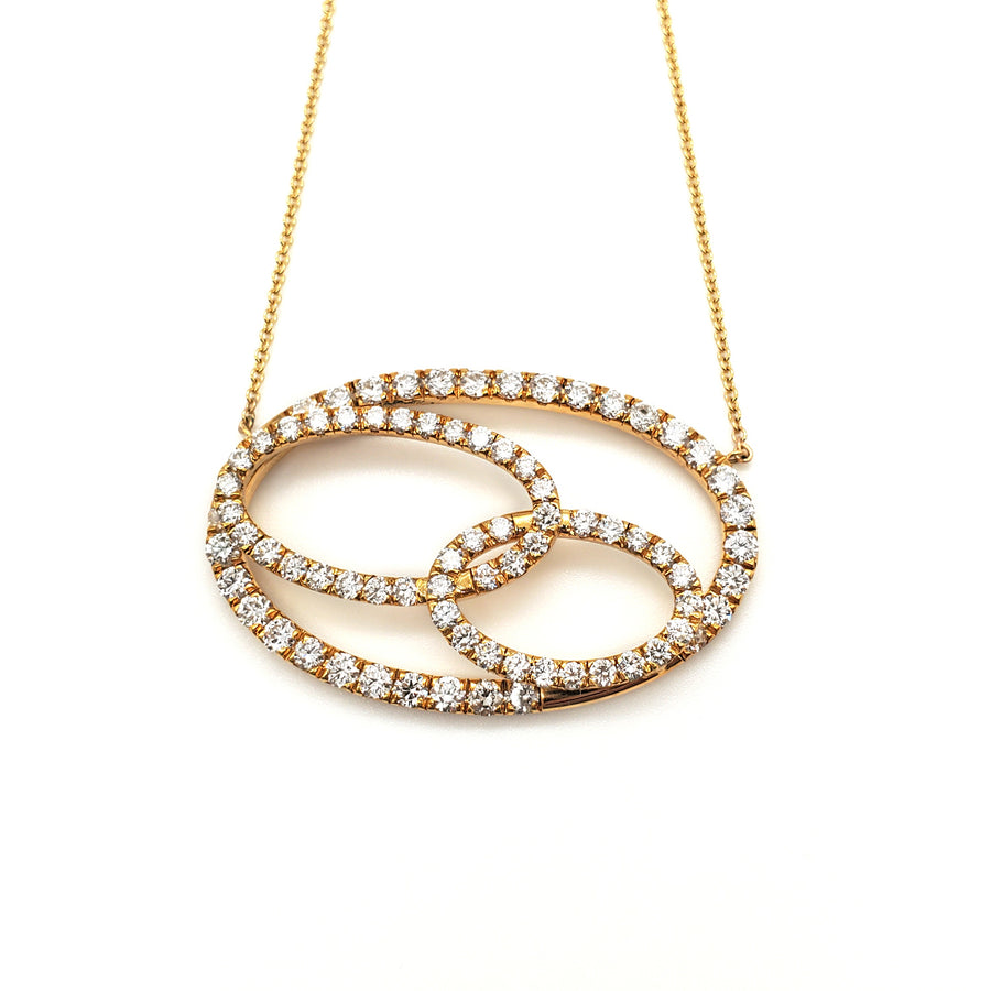 Oval Cluster Diamond Pendant