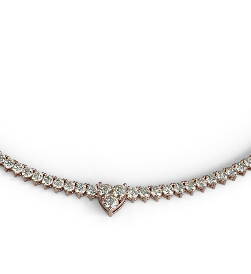 Heart Shape Tennis Necklace image 11