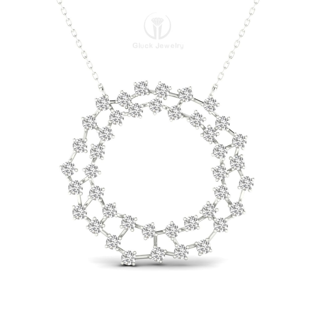 Double Circle Diamond Pendant image 7