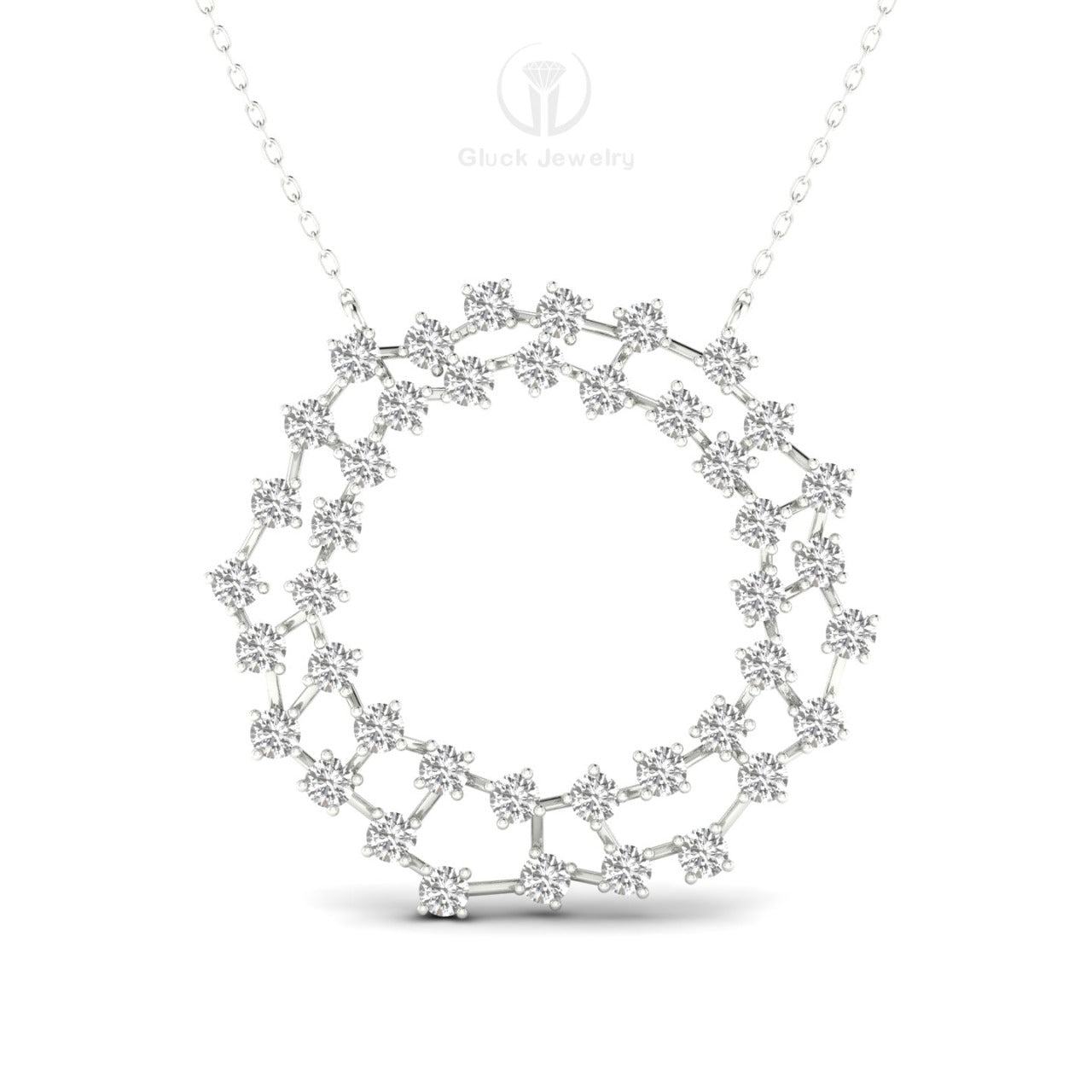 Double Circle Diamond Pendant image 7