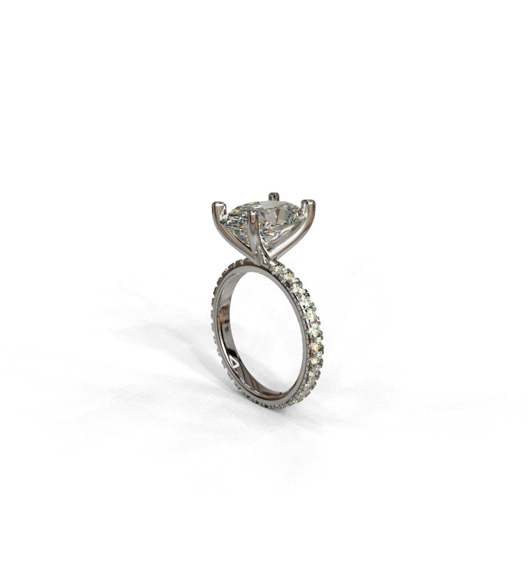 4ct Oval Cut Diamond Micro Pave Engagement Ring image 3