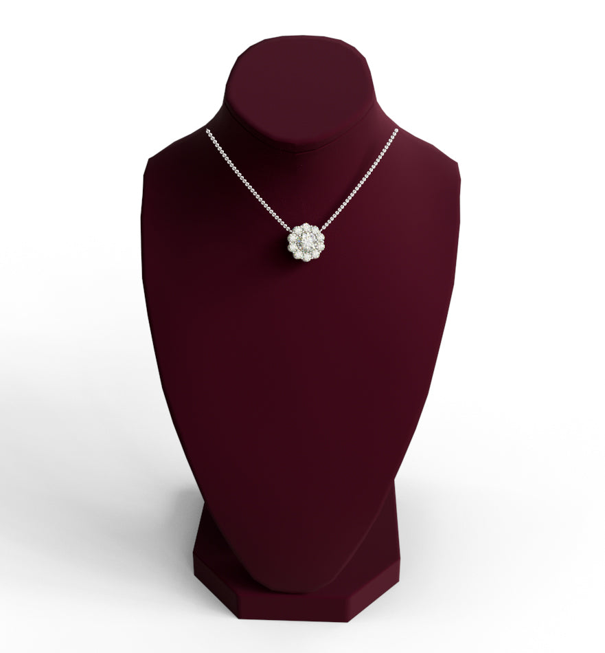 2ct Center, 20 pts Sides Halo Pendant image 9