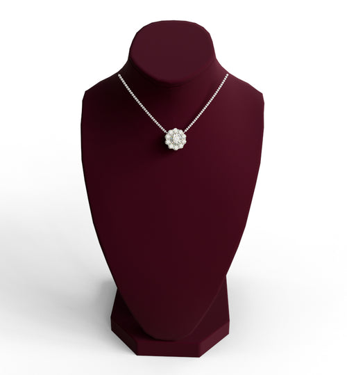 2ct Center, 20 pts Sides Halo Pendant image 9