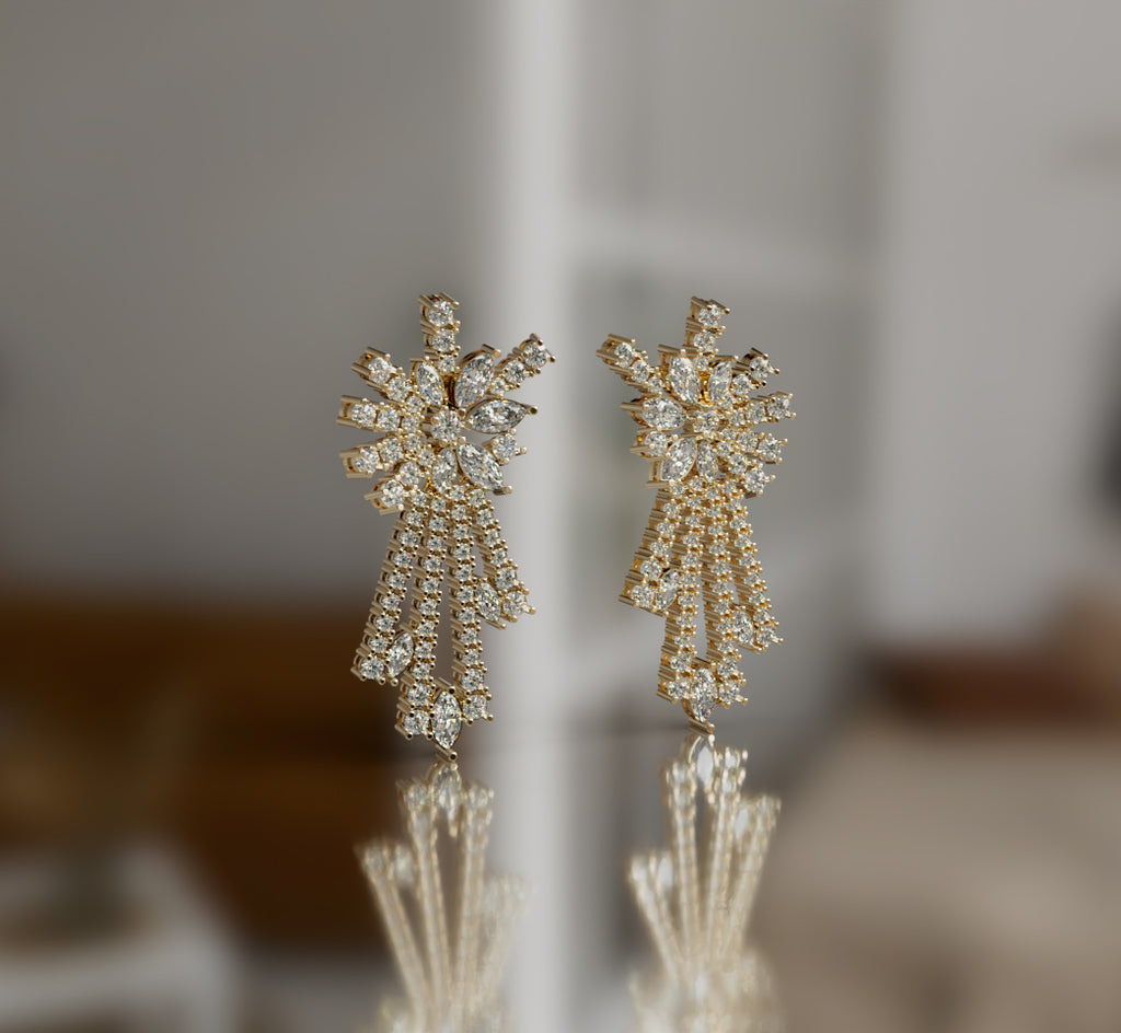 Stellar Radiance Diamond Dangle Earrings image 6