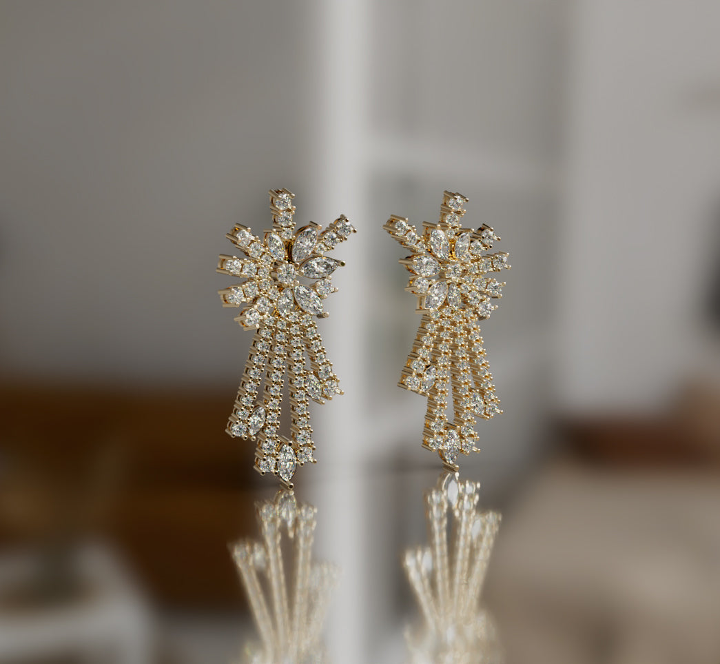 Stellar Radiance Diamond Dangle Earrings image 6