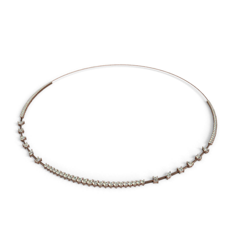 Mirror Fancy Shapes Diamond Tennis Necklace image 4