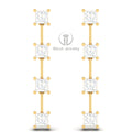 Drop Earring with Princess Diamonds image 0