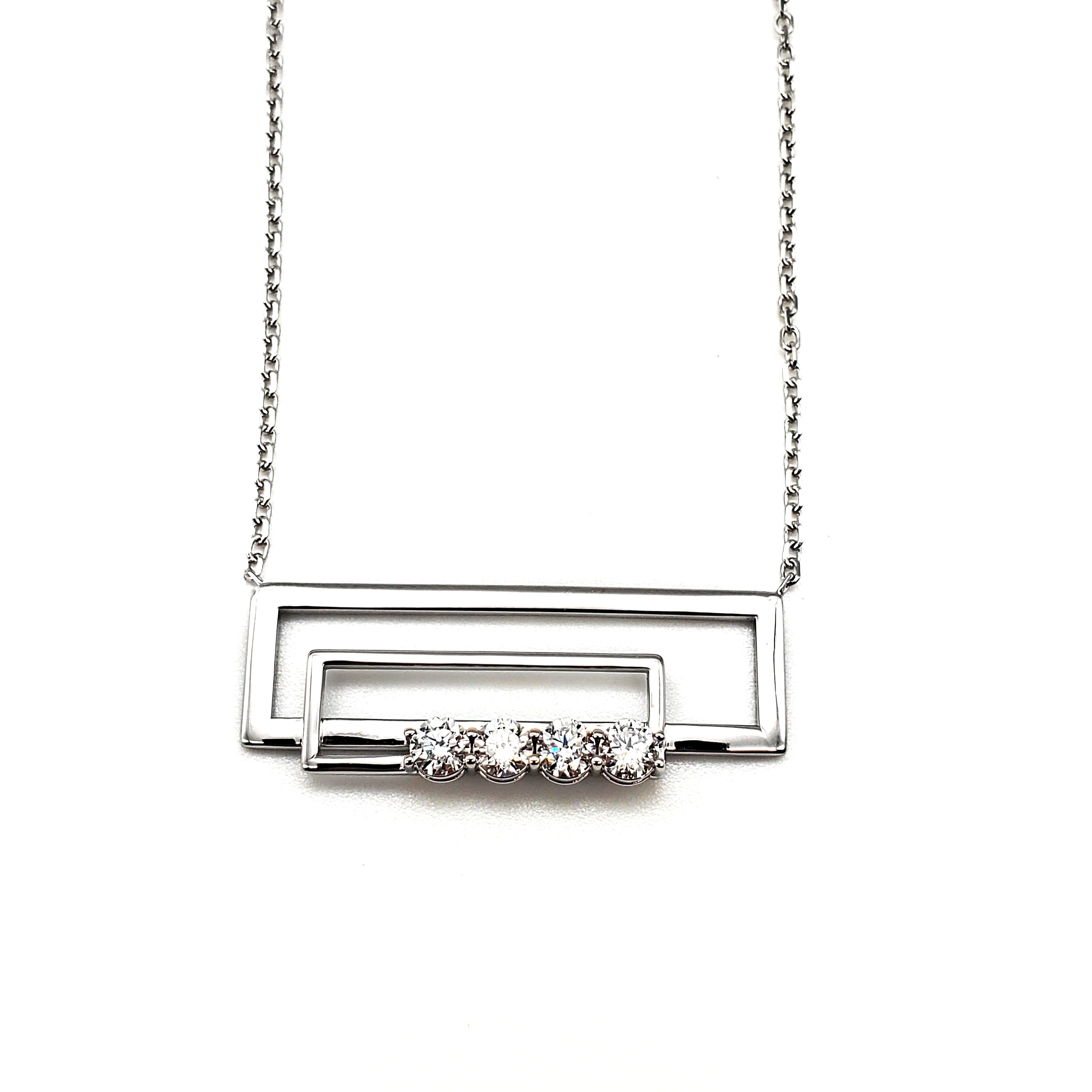 Double Rectangle Diamond Pendant image 0