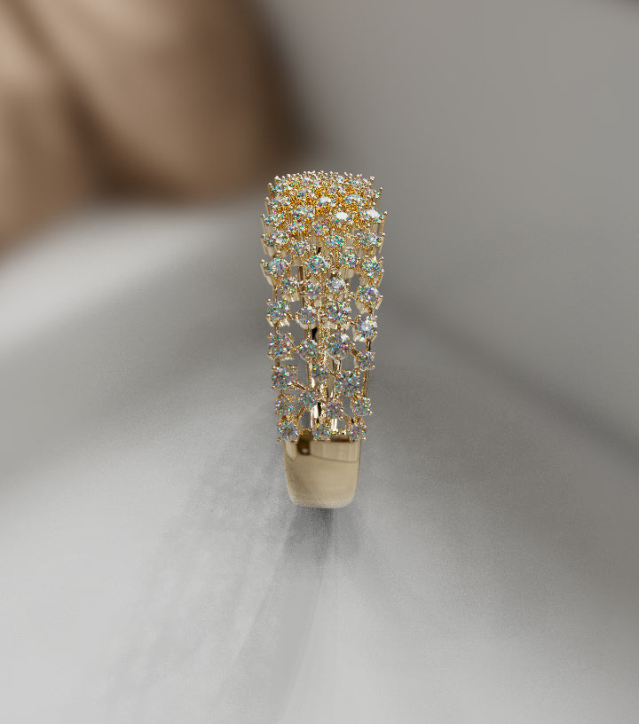 Round Cluster Diamond Bangle image 3