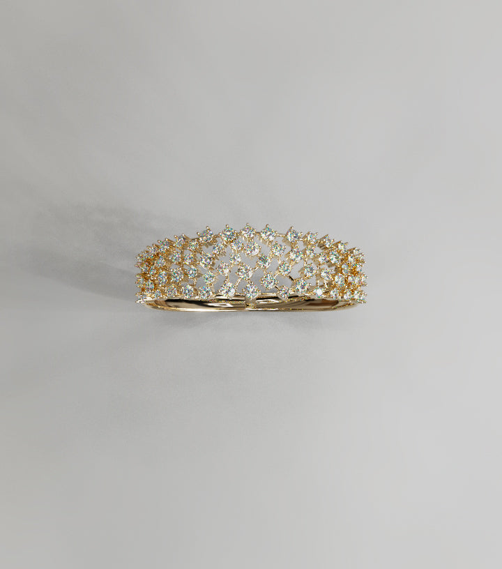 Round Cluster Diamond Bangle image 8