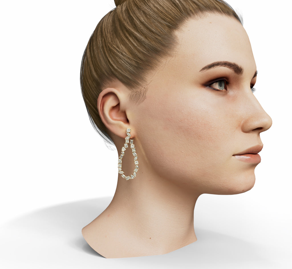 Ethereal Loop Diamond Dangle Earrings image 3
