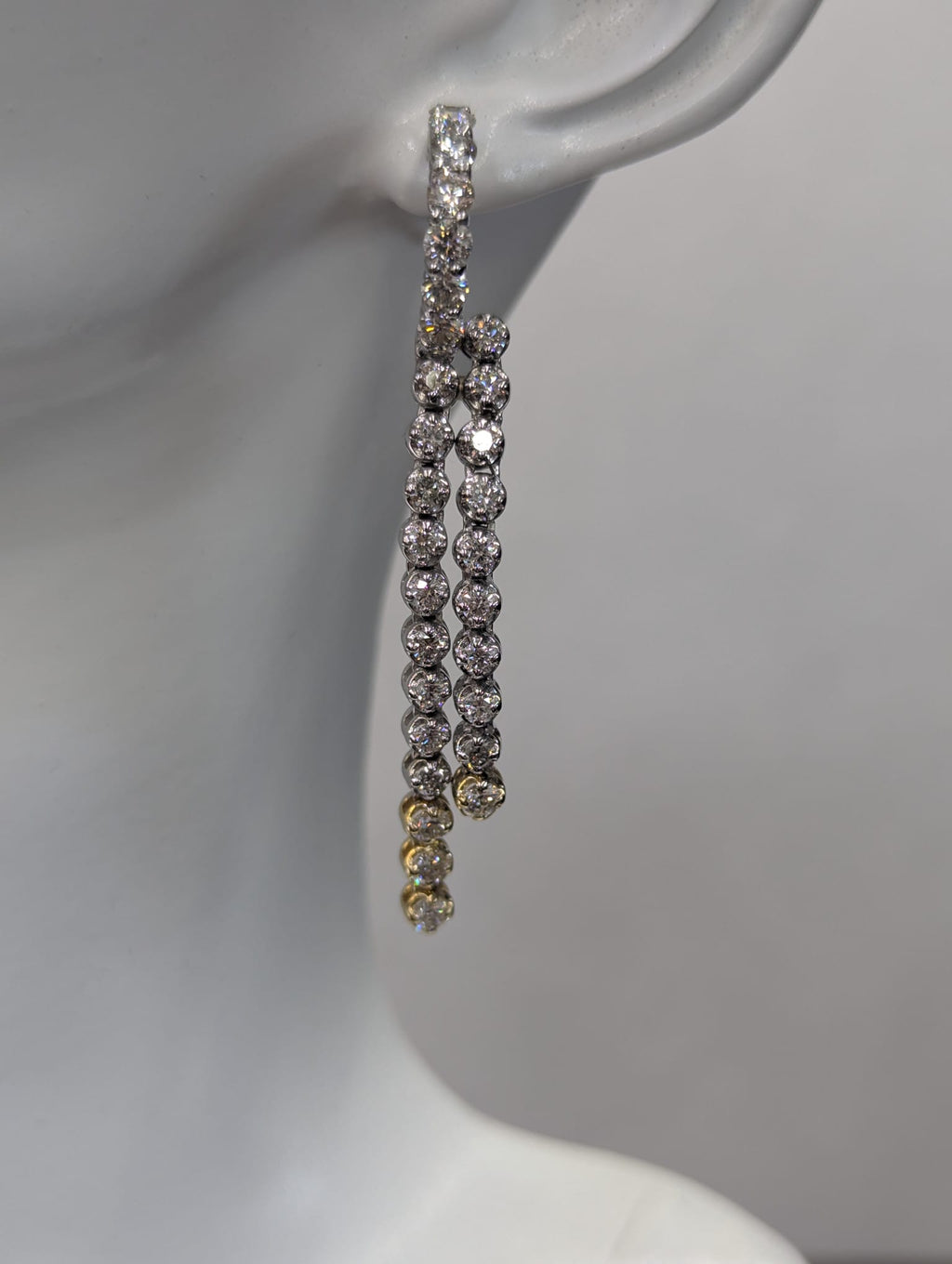 Double Row Diamond Dangle Earring image 1
