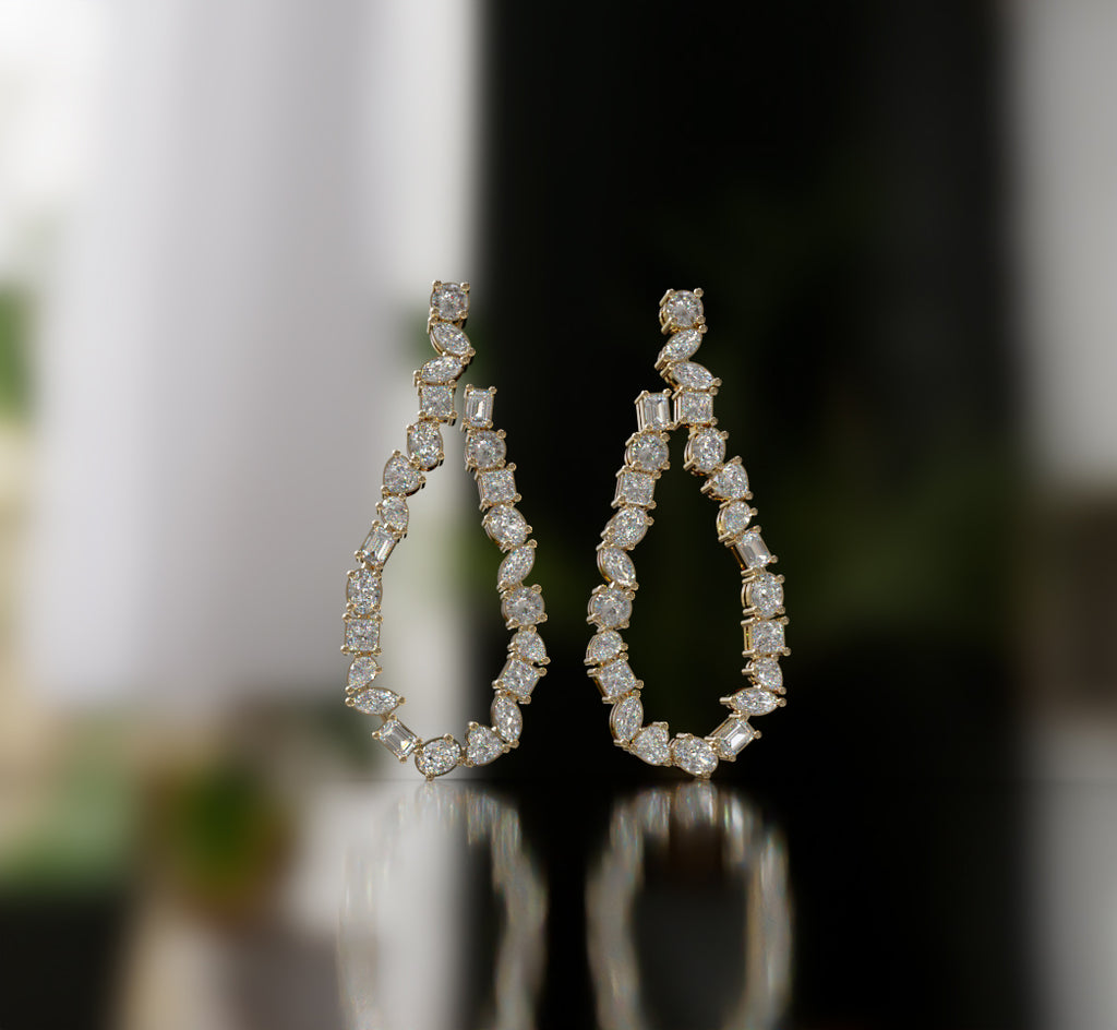 Ethereal Loop Diamond Dangle Earrings image 5