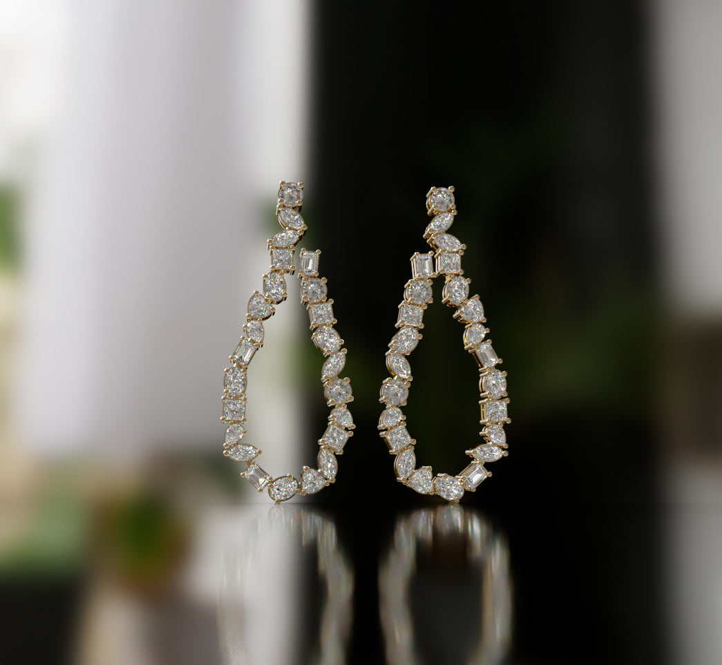 Ethereal Loop Diamond Dangle Earrings image 5