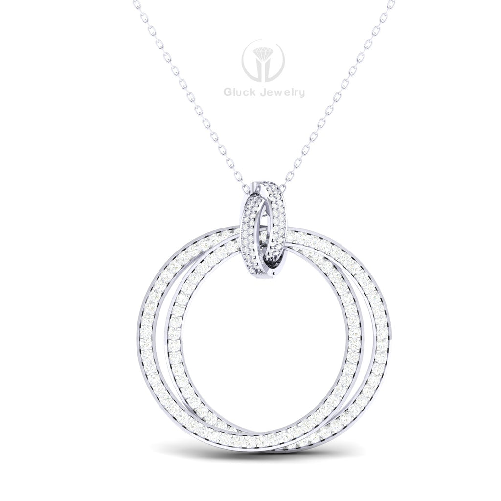 Double Sparkly Circle Dangle Pendant image 2