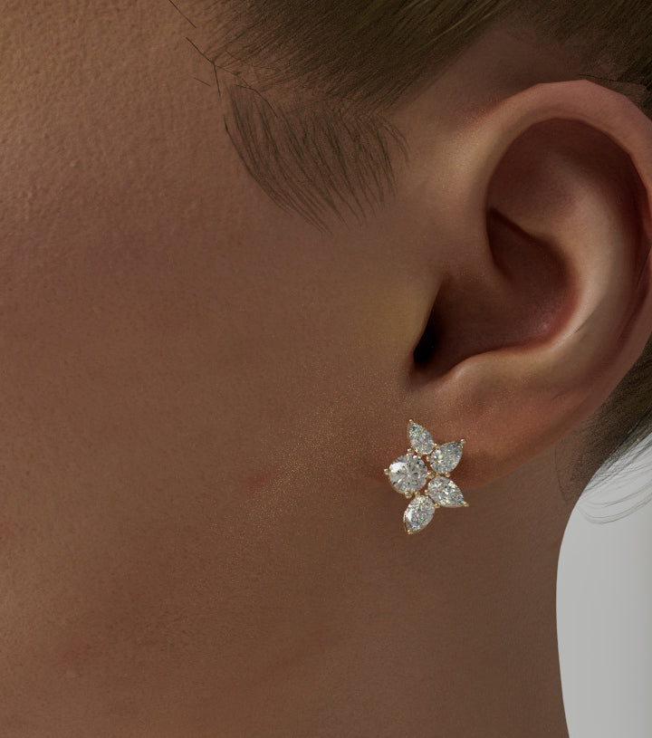 Pear Shape Butterfly Stud Earring image 5