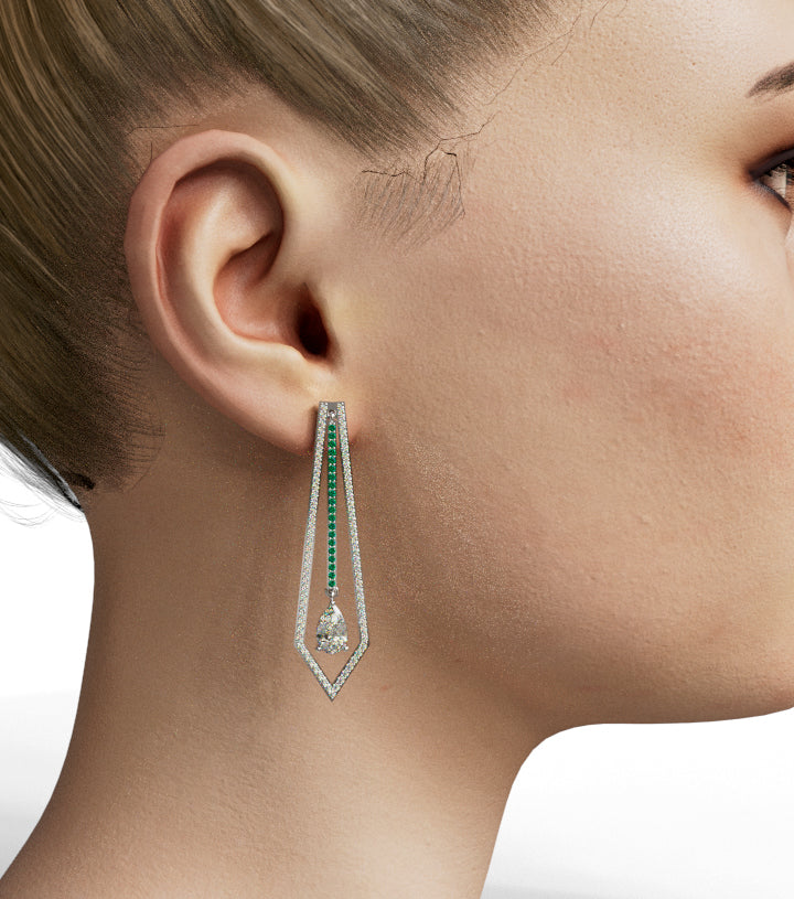 Pear Shape Frame Dangle Earring image 1
