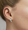 Double Pear and Round Diamond Cluster Stud Earring image 0