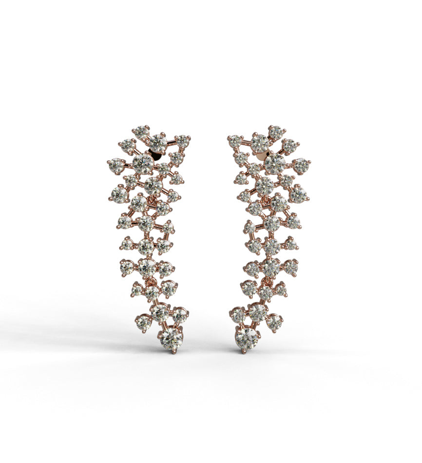 Scattered Diamond  Dangle Cluster Earring image 5