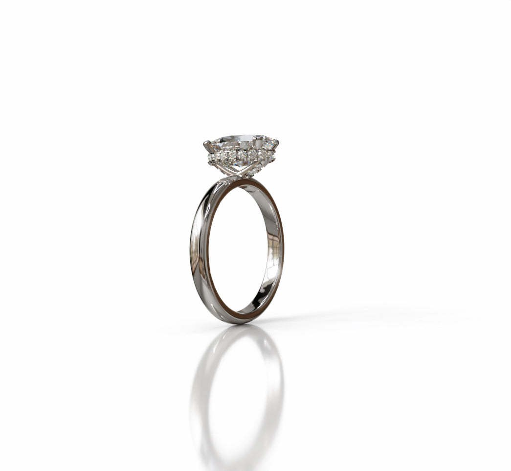 Hidden Halo Marquise Diamond Engagement Ring image 7