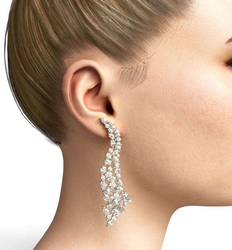 Wavy Fancy Shapes Diamond Earring image 0