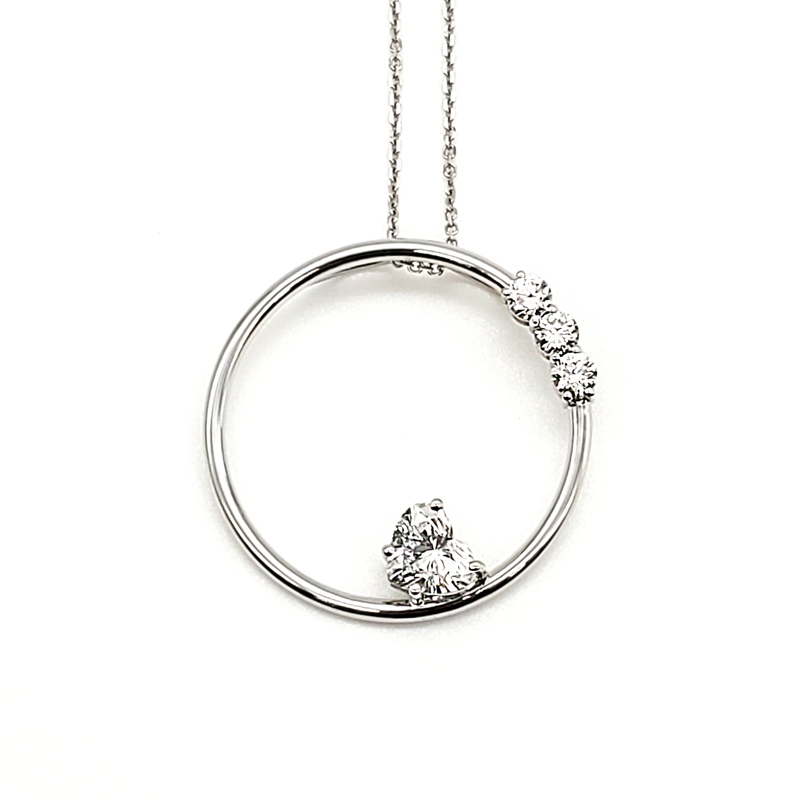 Heart Shape Diamond Circle Pendant image 0