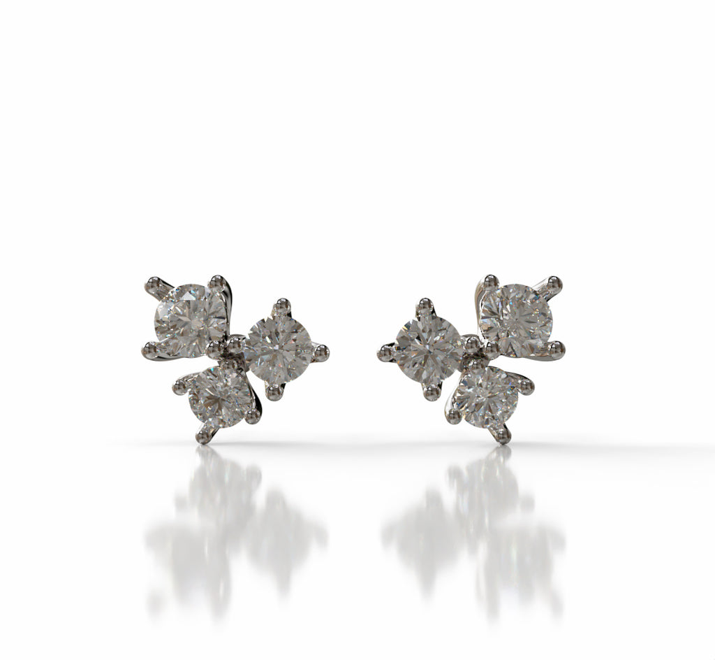 Lumi�re Blossom Diamond Stud Earring image 1