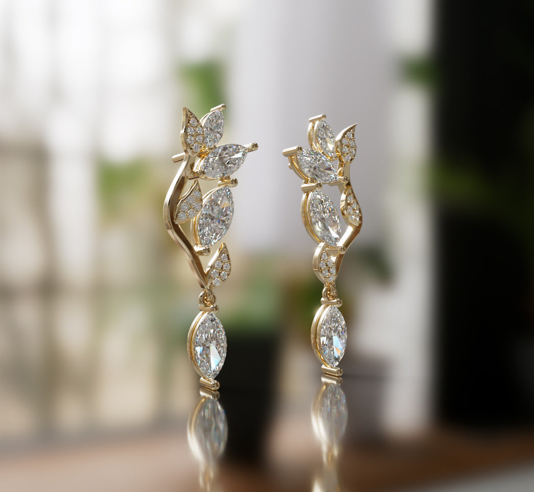 Fancy Marquise Diamond Dangle Earring image 4