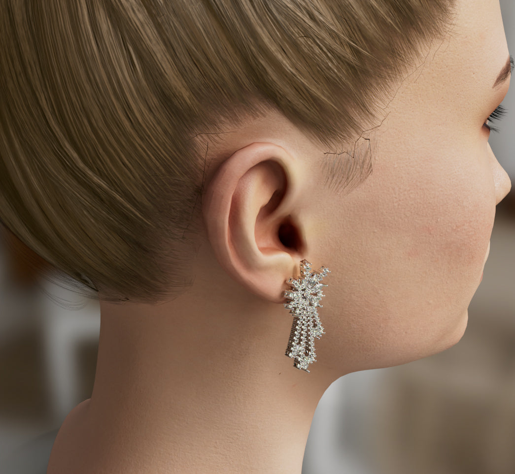 Stellar Radiance Diamond Dangle Earrings image 5