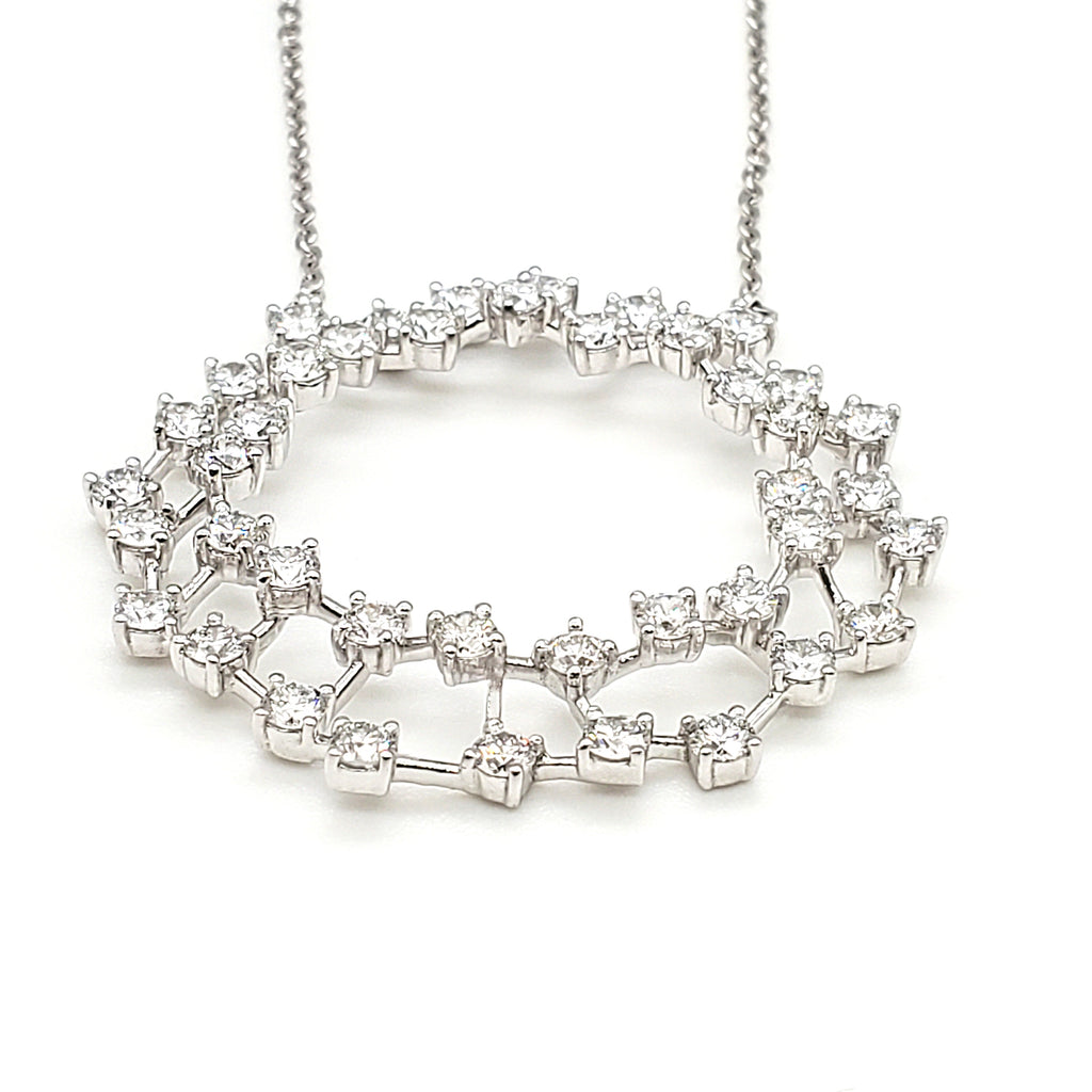Double Circle Diamond Pendant image 4