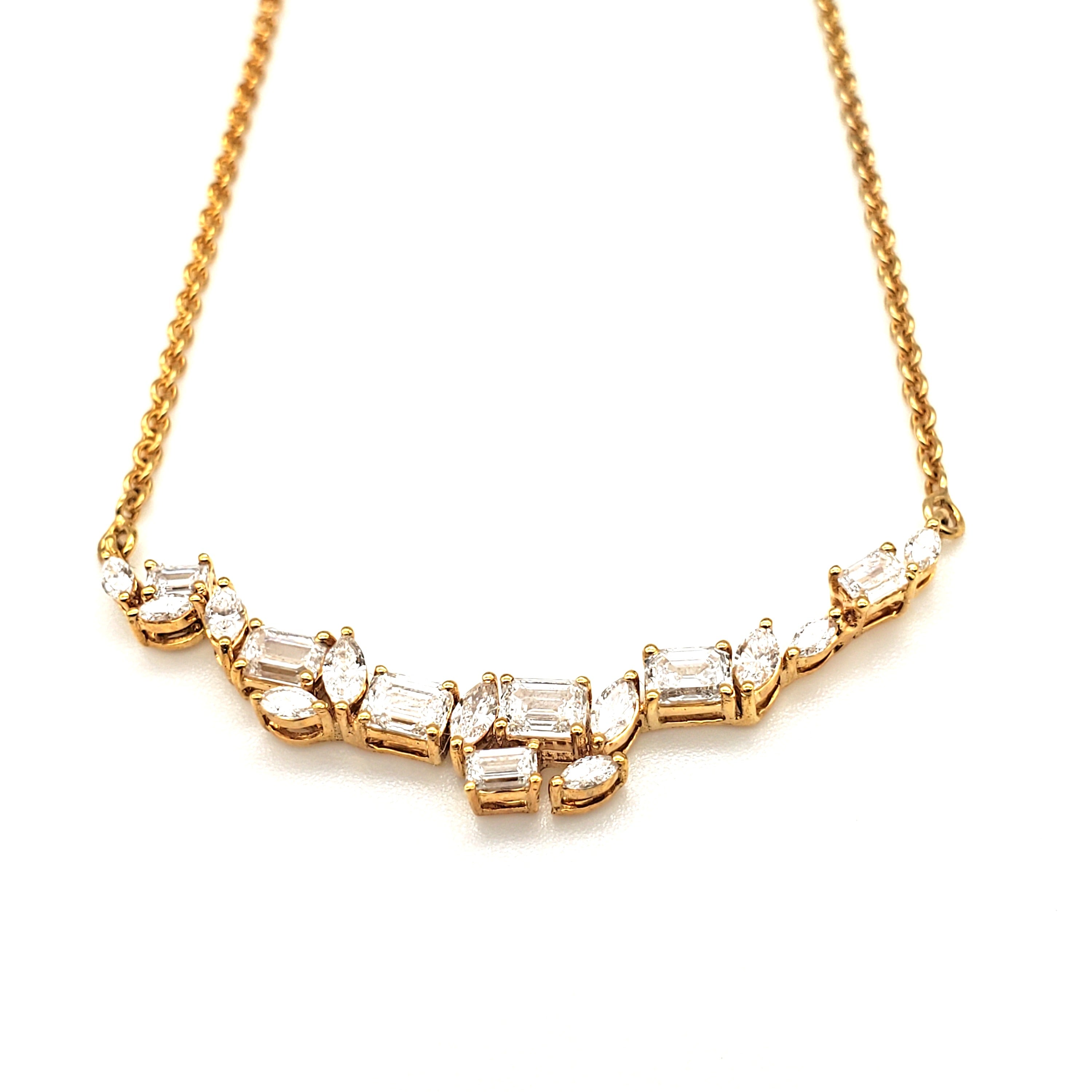 Crooked Smile Diamond Bar Link Necklace image 7