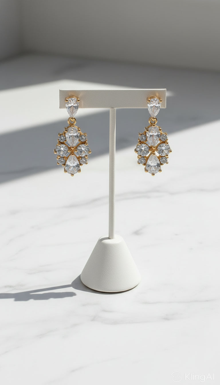 Regalia Radiance Drop Pear Diamond Earrings image 3