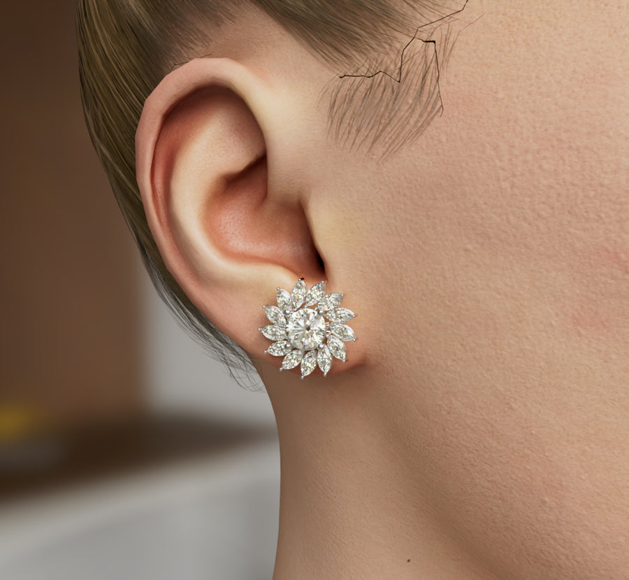 Sunflower Diamond Earring