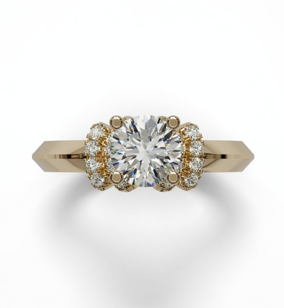 Knife Edge Shank Prong Setting Diamond Engagement Ring