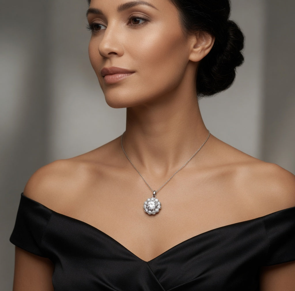 1 carat Halo Pendant