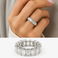 Emerald Cut Full Eternity Diamond Band