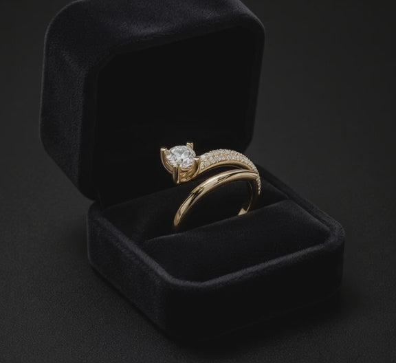 Three Row Pave Setting Diamond Ring