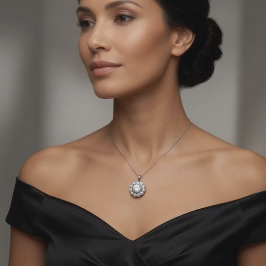 1 carat Halo Pendant