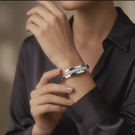 Half Carat 7 Stone Diamond Bangle