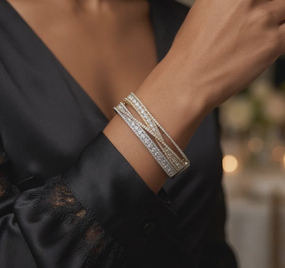 Criss Cross Diamond Bangle