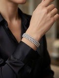 Diamond & Ruby Wave Design Bangle