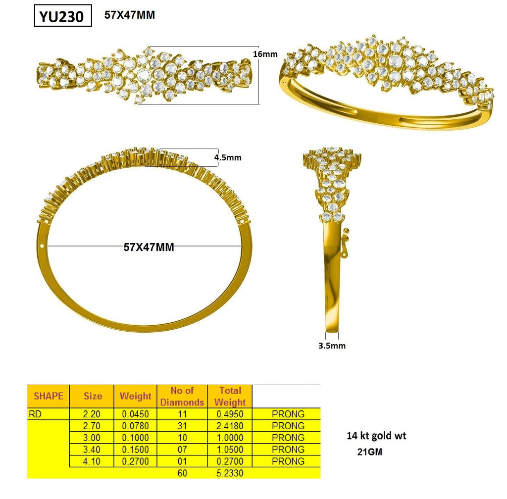 Diamond Cluster Fancy Bangle