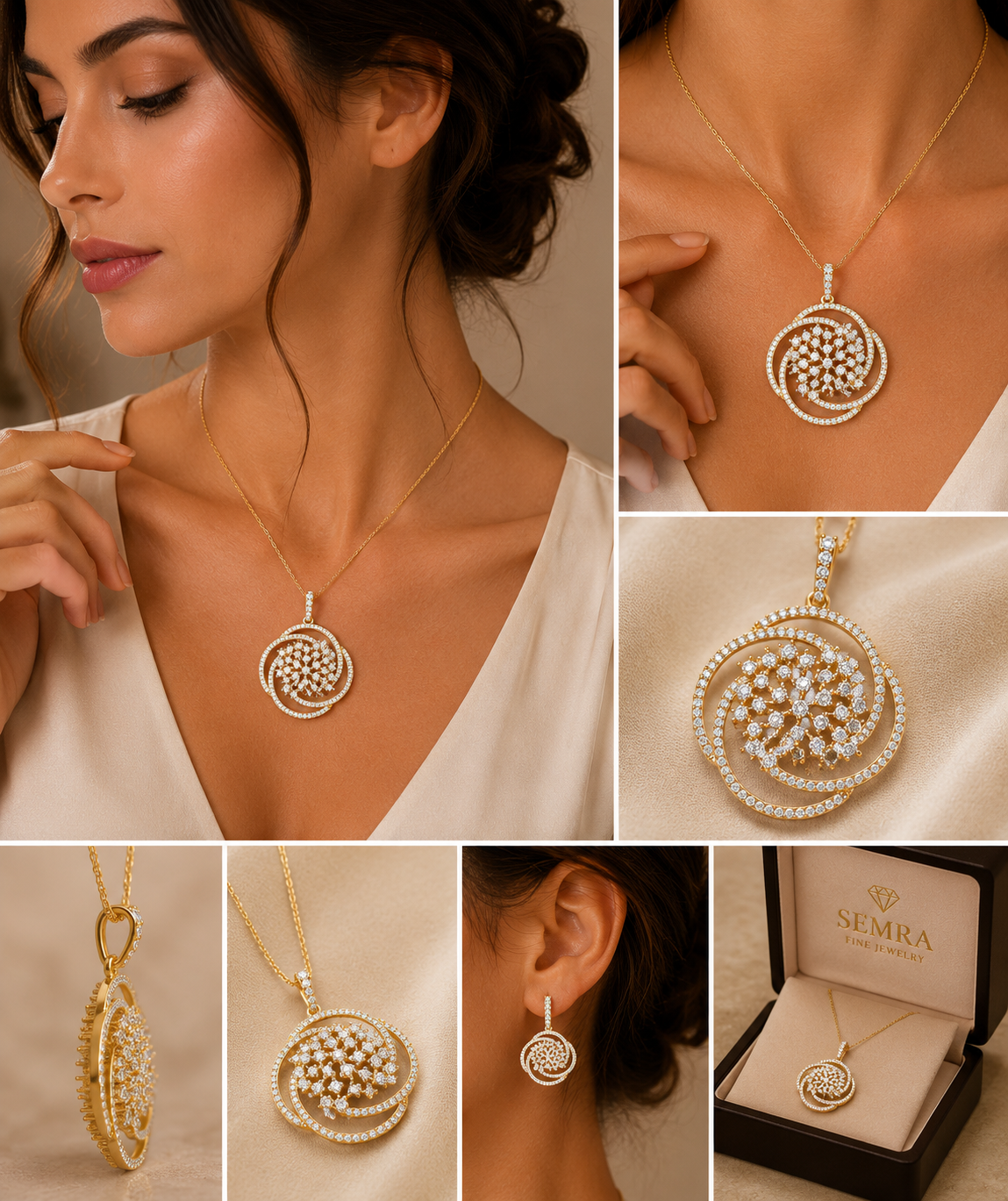Cluster Diamond Pendant