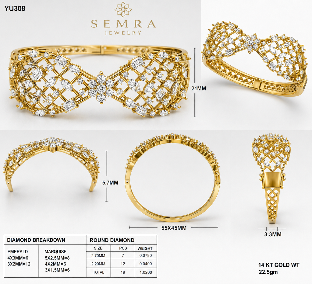 Bowtie Diamond Bangle