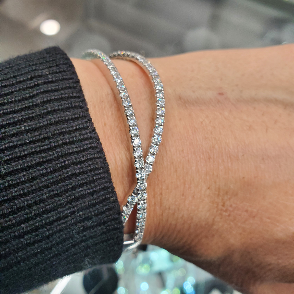 Fishtail Crossover Diamond Bangle