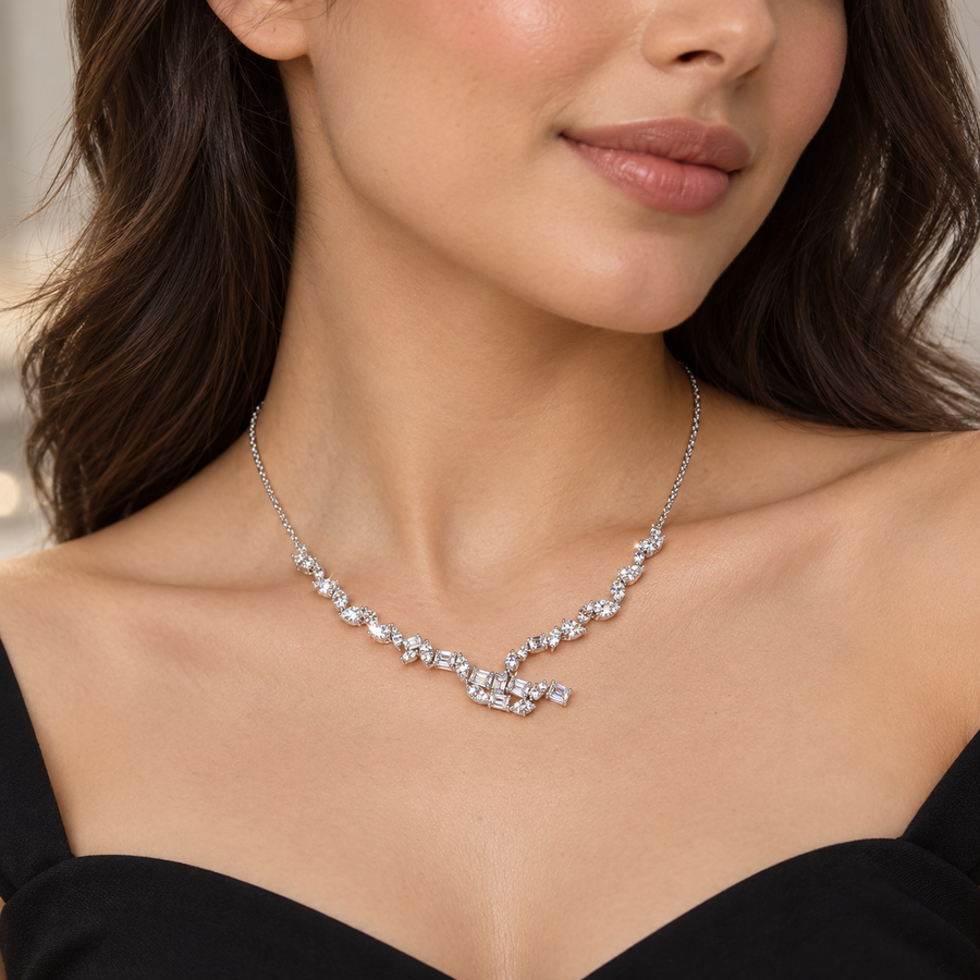 Fancy Shape Diamond Cascade Necklace