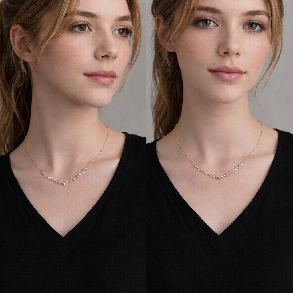 V Shape Diamond Necklace