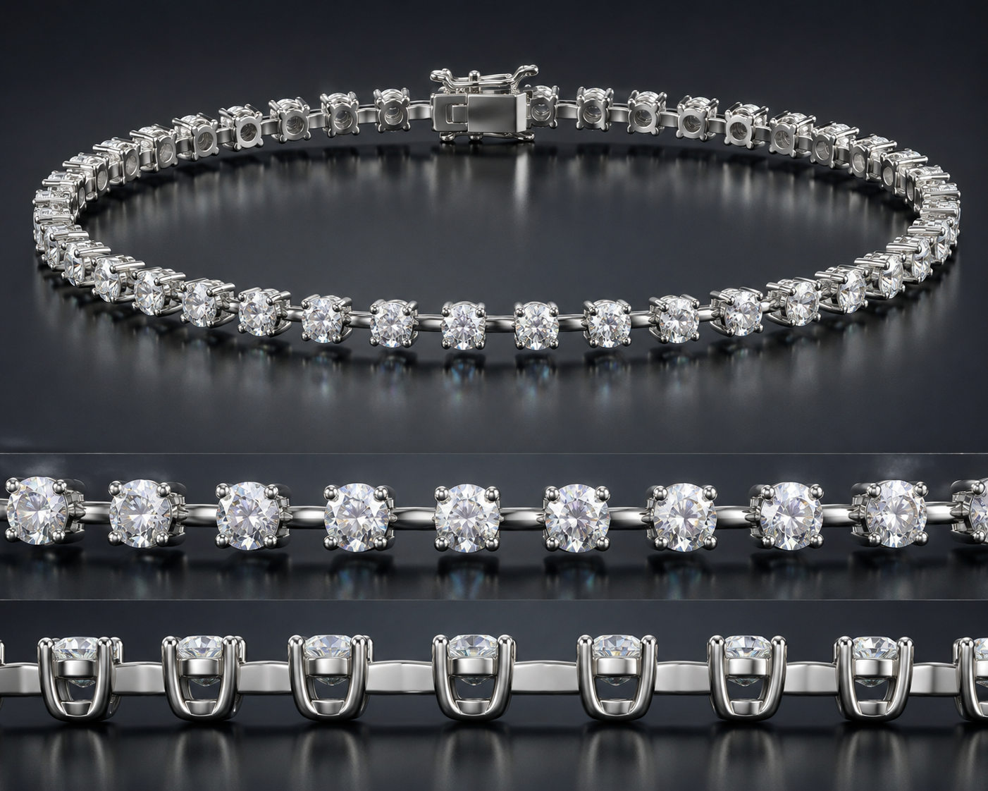 4 Prongs 10 pts Bar Tennis Bracelet