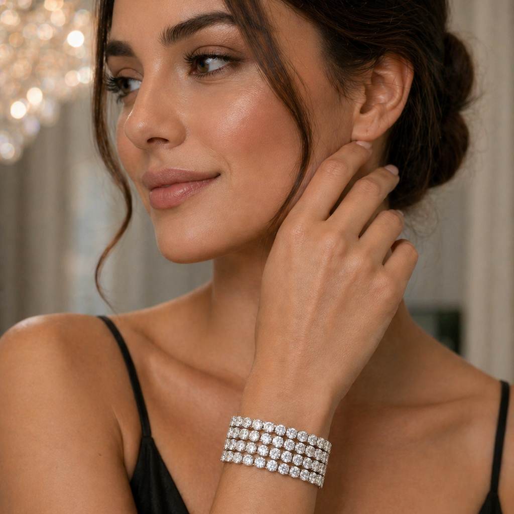 Four Row Diamond Tennis Bracelet